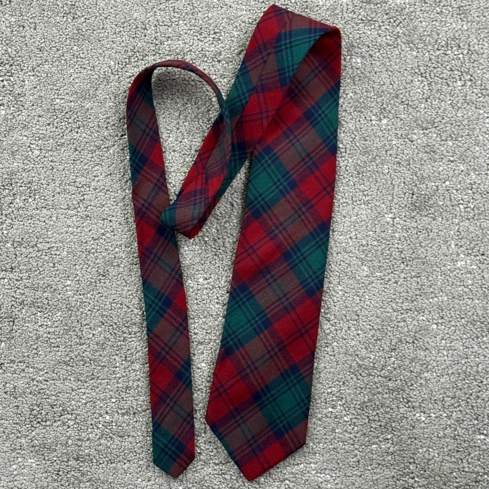 Vintage Haggerty Forbes Lindsay Tartan Wool Tie Scotland Plaid Mens 60s